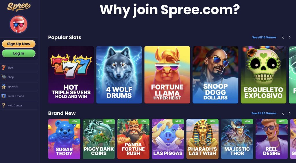Spree Casino Popular Slots